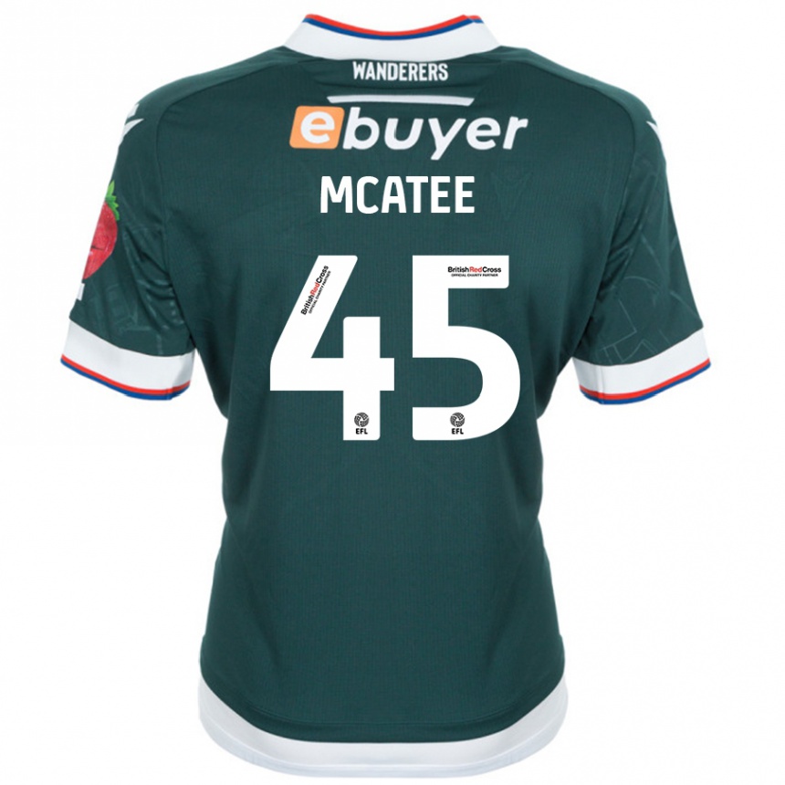 Kids Football John Mcatee #45 Dark Green Away Jersey 2024/25 T-Shirt Uk