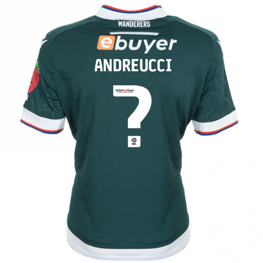 Kids Football Ben Andreucci #0 Dark Green Away Jersey 2024/25 T-Shirt Uk