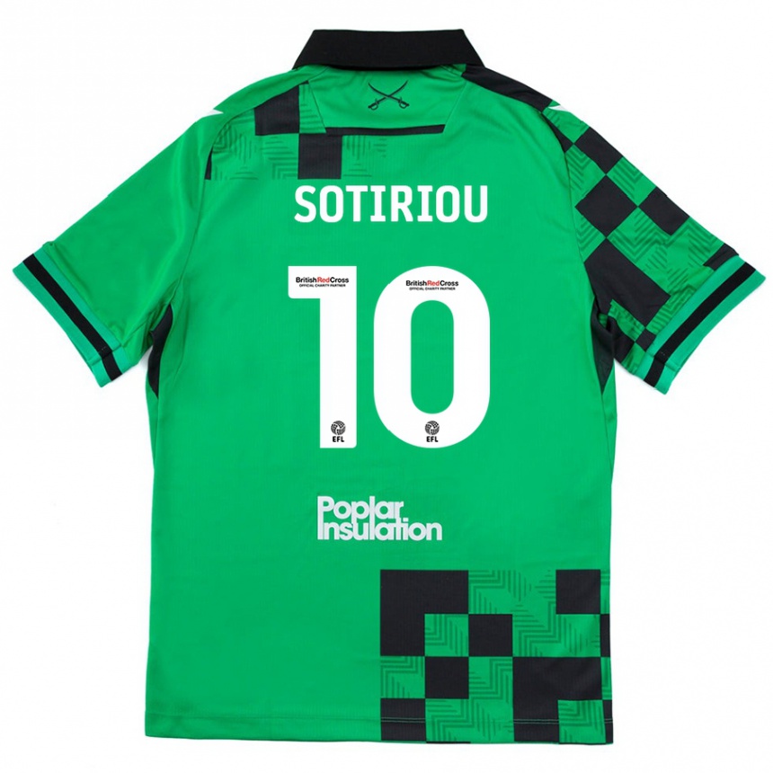 Kids Football Ruel Sotiriou #10 Green Black Away Jersey 2024/25 T-Shirt Uk