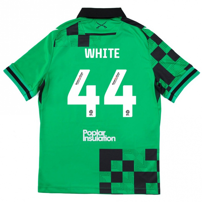 Kids Football Charlie White #44 Green Black Away Jersey 2024/25 T-Shirt Uk