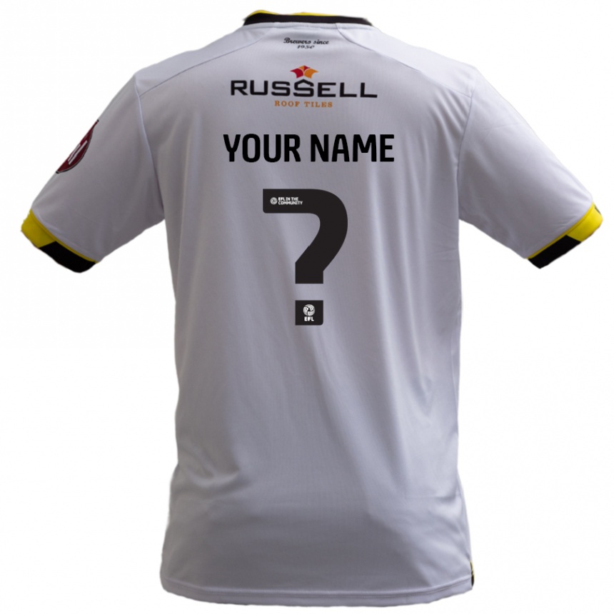 Kids Football Your Name #0 White Away Jersey 2024/25 T-Shirt Uk