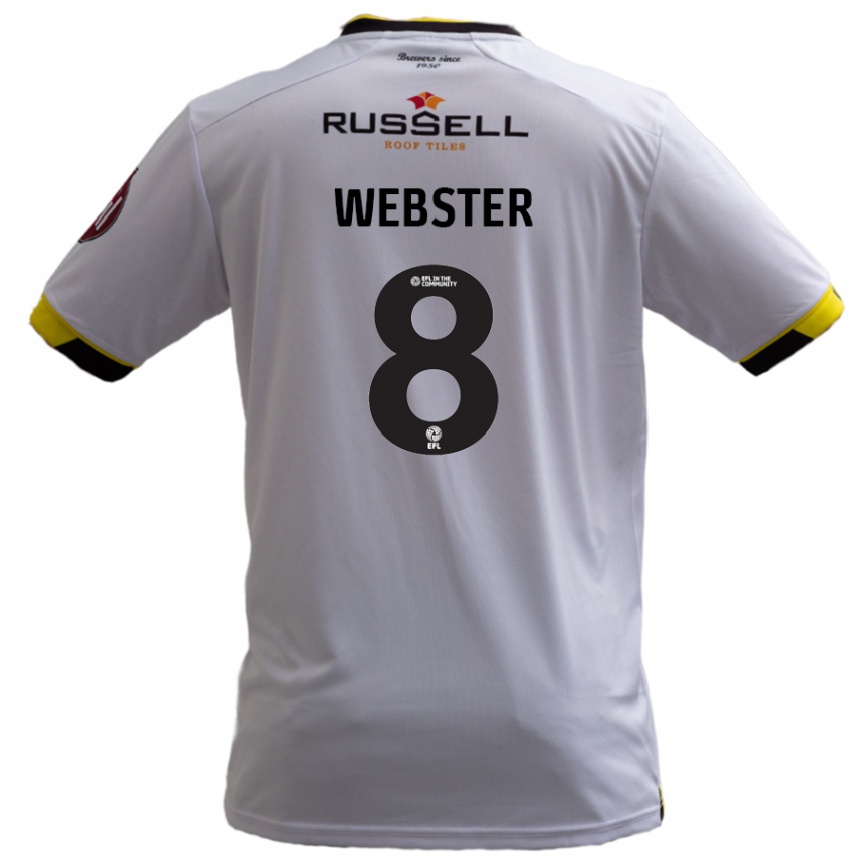 Kids Football Charlie Webster #8 White Away Jersey 2024/25 T-Shirt Uk