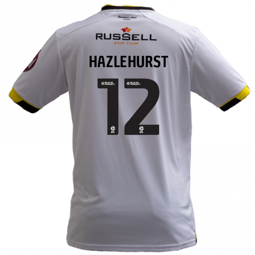 Kids Football Jack Hazlehurst #12 White Away Jersey 2024/25 T-Shirt Uk