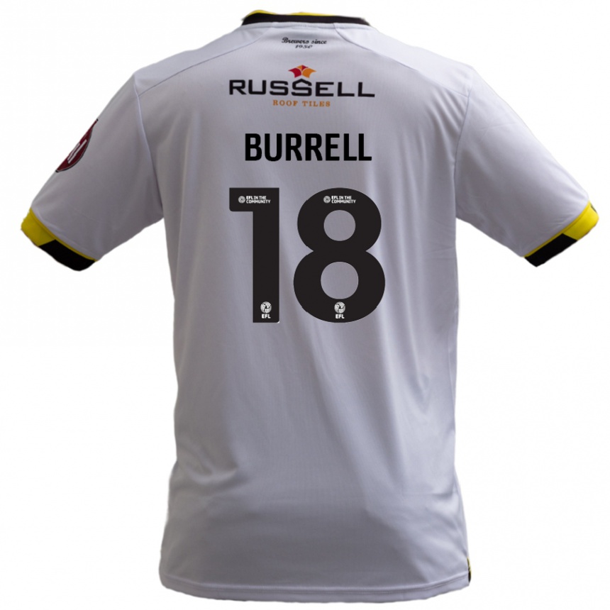 Kids Football Rumarn Burrell #18 White Away Jersey 2024/25 T-Shirt Uk