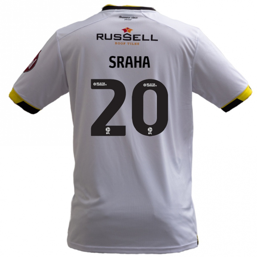 Kids Football Jason Sraha #20 White Away Jersey 2024/25 T-Shirt Uk