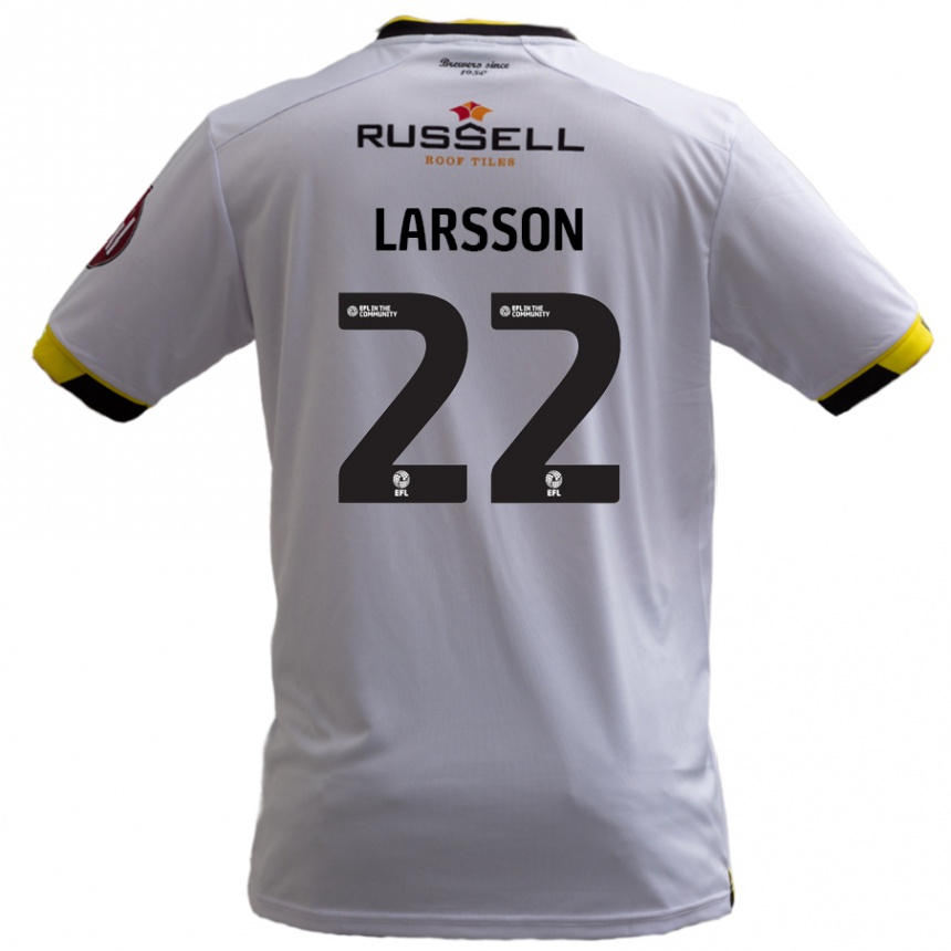 Kids Football Julian Larsson #22 White Away Jersey 2024/25 T-Shirt Uk