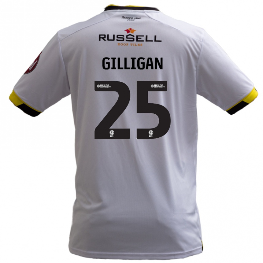 Kids Football Ciaran Gilligan #25 White Away Jersey 2024/25 T-Shirt Uk