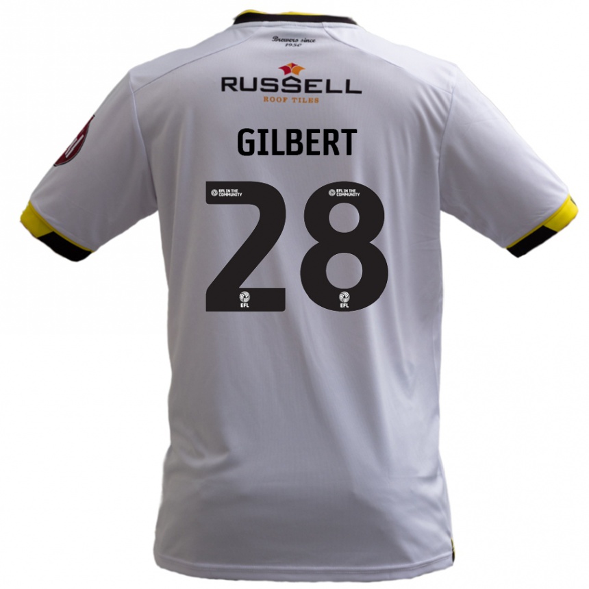 Kids Football Cameron Gilbert #28 White Away Jersey 2024/25 T-Shirt Uk