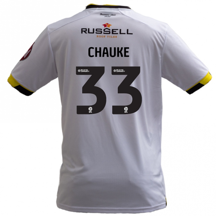 Kids Football Kgaogelo Chauke #33 White Away Jersey 2024/25 T-Shirt Uk