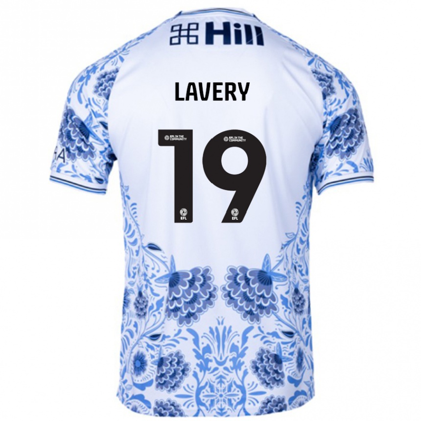 Kids Football Shayne Lavery #19 White Blue Away Jersey 2024/25 T-Shirt Uk