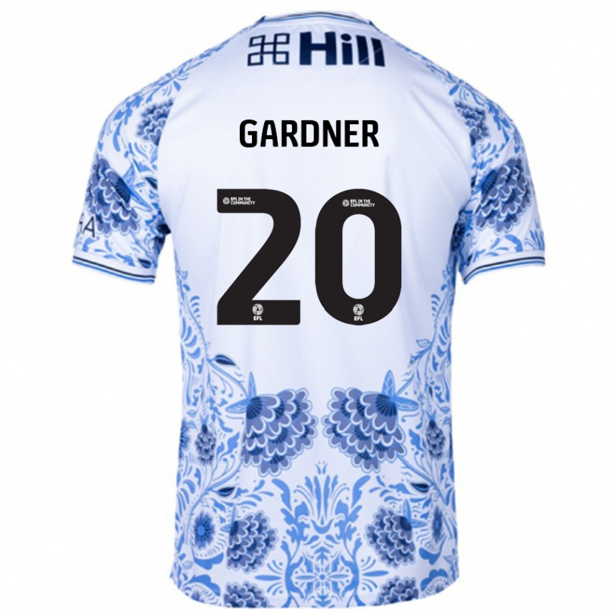 Kids Football Gary Gardner #20 White Blue Away Jersey 2024/25 T-Shirt Uk