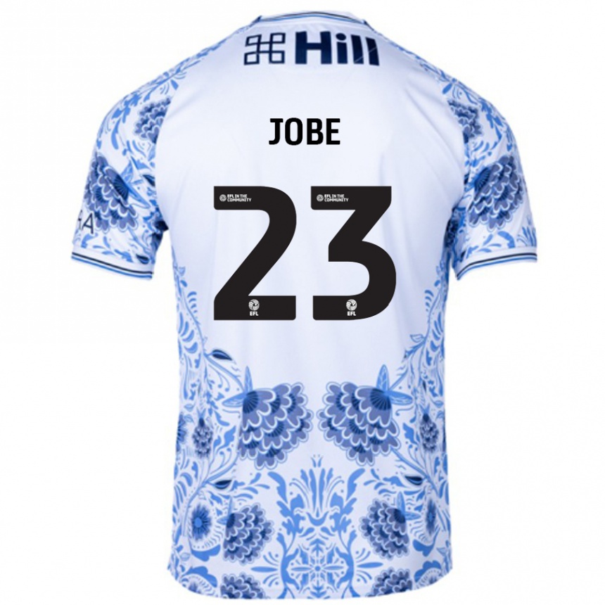 Kids Football Mamadou Jobe #23 White Blue Away Jersey 2024/25 T-Shirt Uk