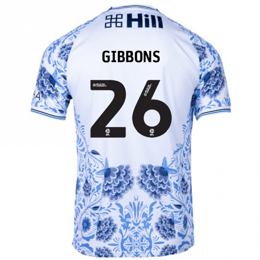 Kids Football James Gibbons #26 White Blue Away Jersey 2024/25 T-Shirt Uk