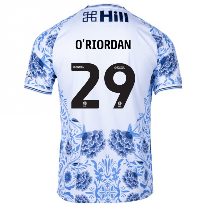 Kids Football Connor O'riordan #29 White Blue Away Jersey 2024/25 T-Shirt Uk