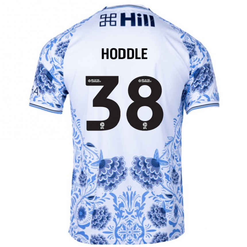 Kids Football George Hoddle #38 White Blue Away Jersey 2024/25 T-Shirt Uk