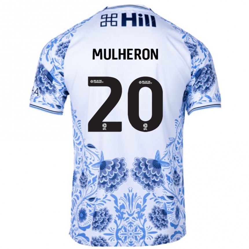 Kids Football Bronwyn Mulheron #20 White Blue Away Jersey 2024/25 T-Shirt Uk