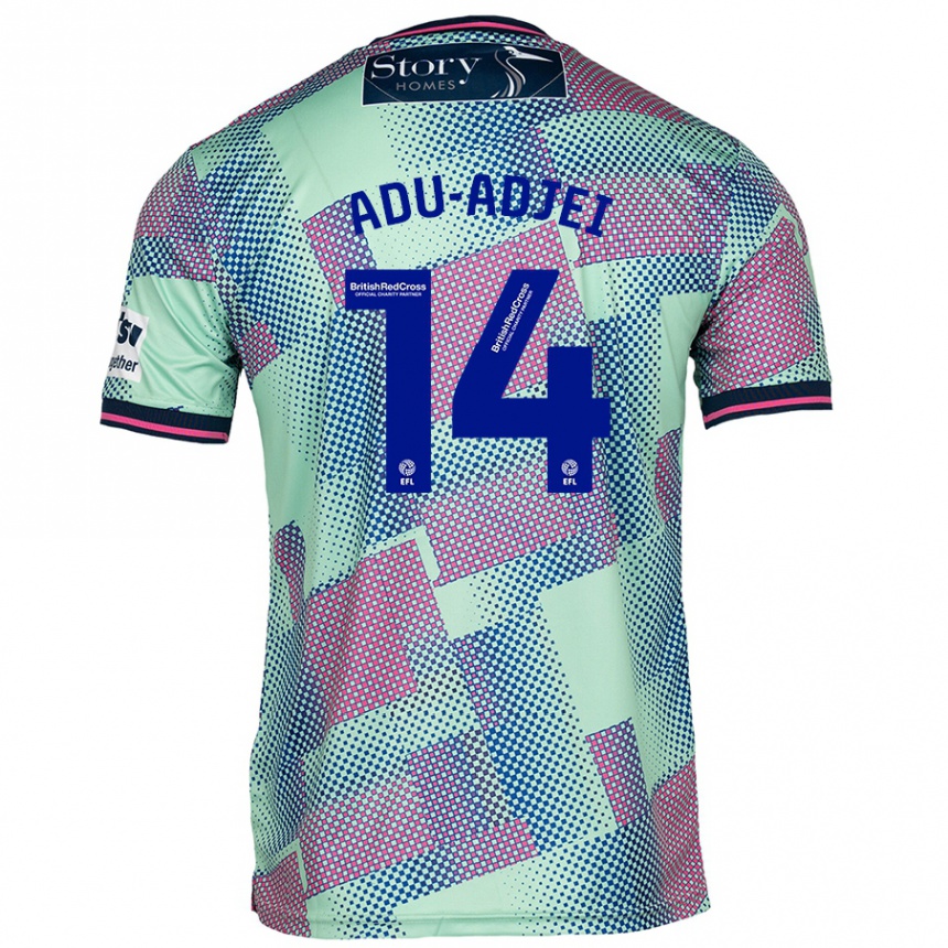 Kids Football Daniel Adu-Adjei #14 Green Away Jersey 2024/25 T-Shirt Uk