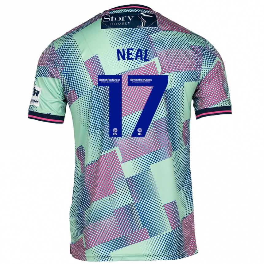 Kids Football Harrison Neal #17 Green Away Jersey 2024/25 T-Shirt Uk