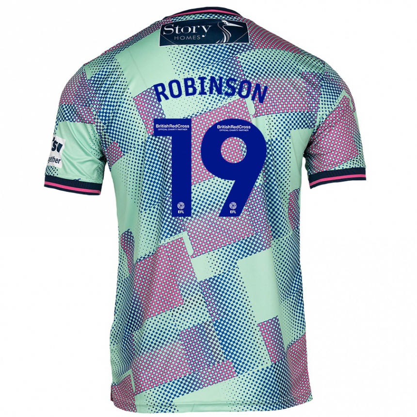 Kids Football Jack Robinson #19 Green Away Jersey 2024/25 T-Shirt Uk