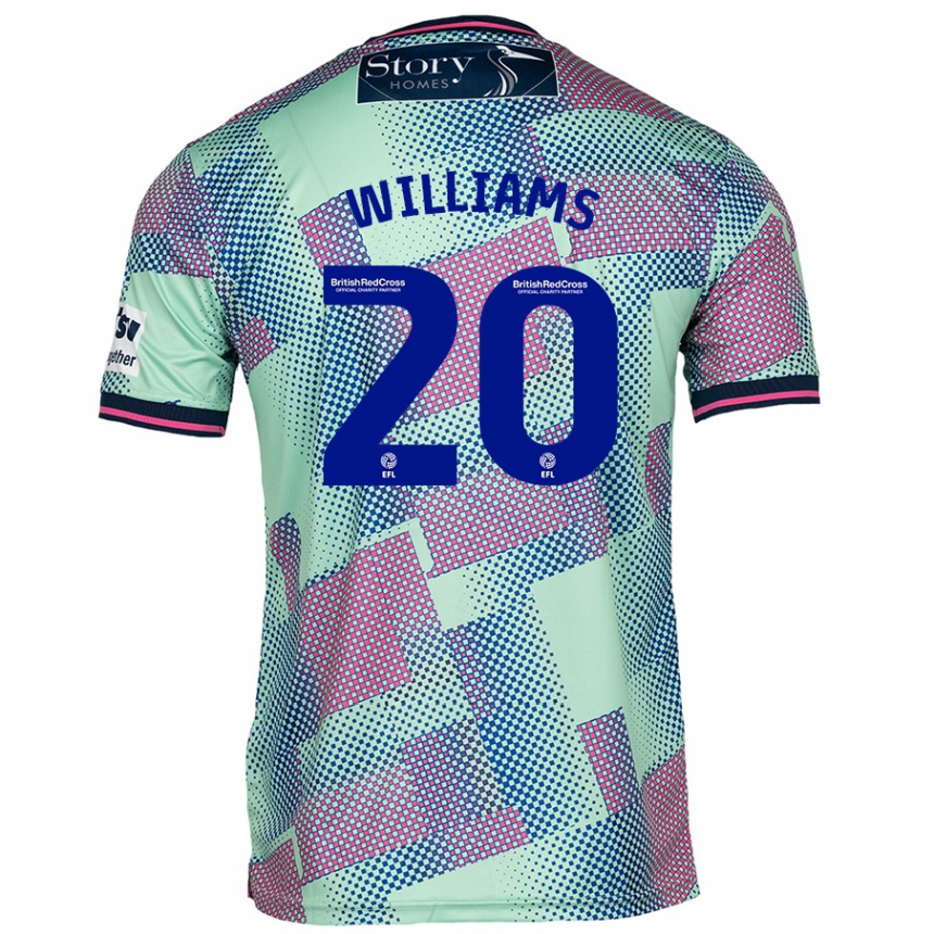 Kids Football Ben Williams #20 Green Away Jersey 2024/25 T-Shirt Uk