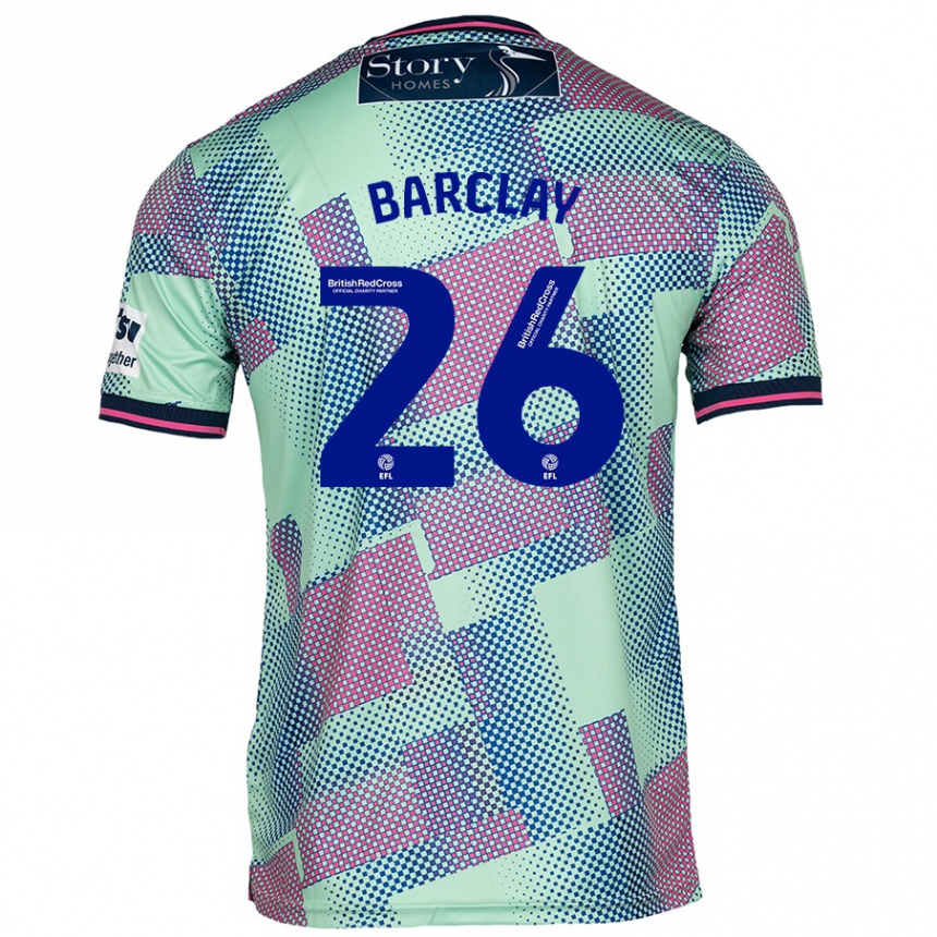 Kids Football Ben Barclay #26 Green Away Jersey 2024/25 T-Shirt Uk