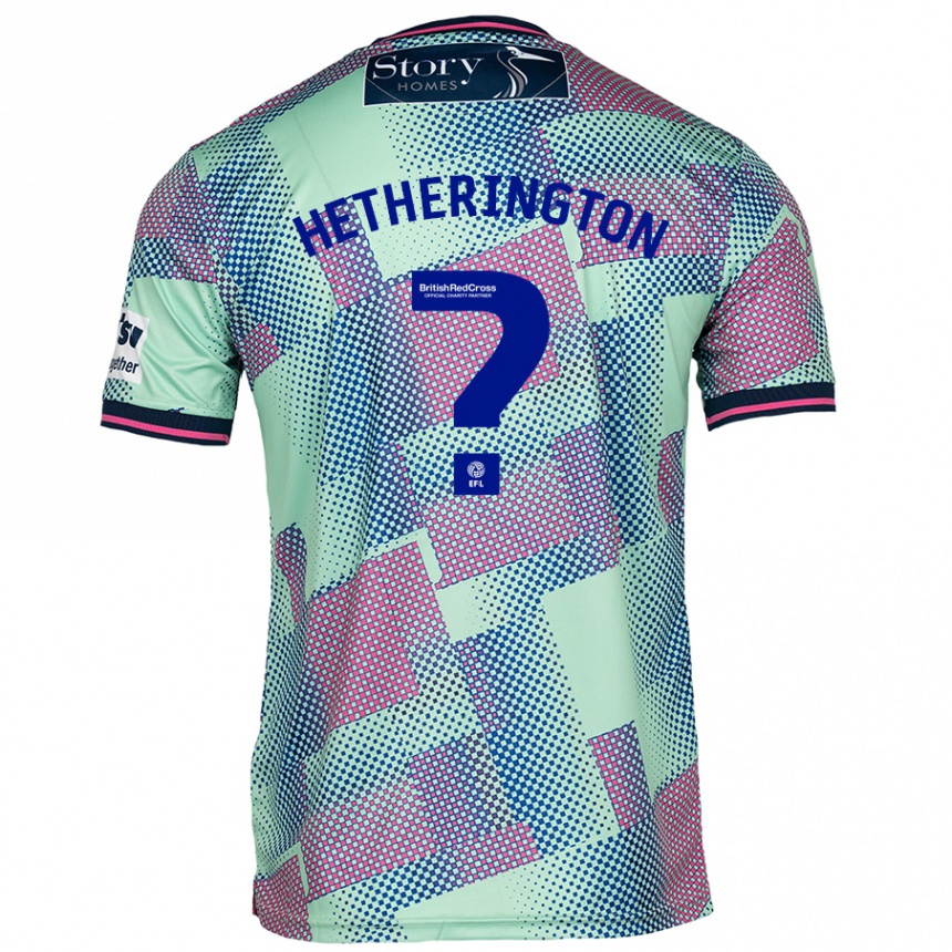 Kids Football Sam Hetherington #0 Green Away Jersey 2024/25 T-Shirt Uk