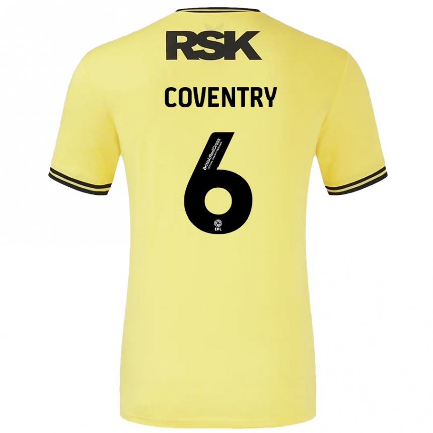 Kids Football Conor Coventry #6 Yellow Black Away Jersey 2024/25 T-Shirt Uk