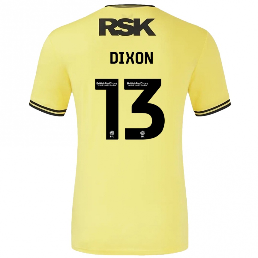 Kids Football Kaheim Dixon #13 Yellow Black Away Jersey 2024/25 T-Shirt Uk