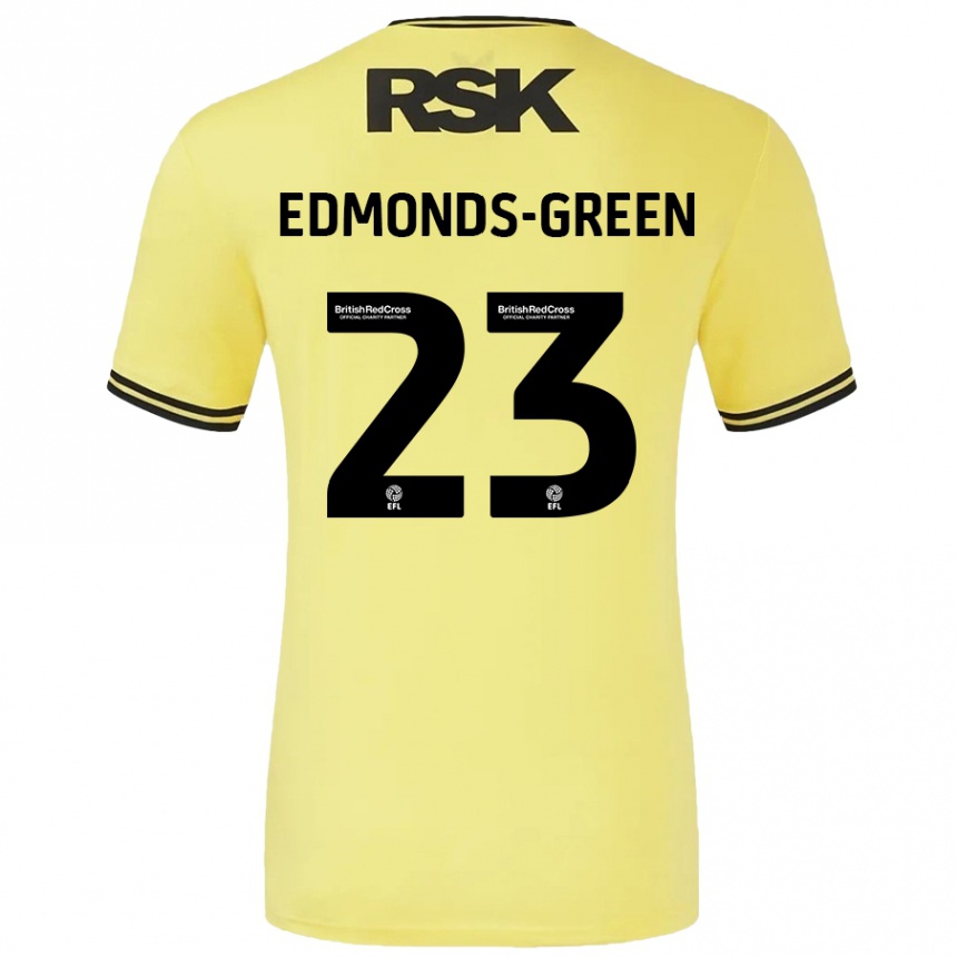 Kids Football Rarmani Edmonds-Green #23 Yellow Black Away Jersey 2024/25 T-Shirt Uk