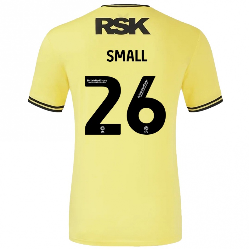 Kids Football Thierry Small #26 Yellow Black Away Jersey 2024/25 T-Shirt Uk