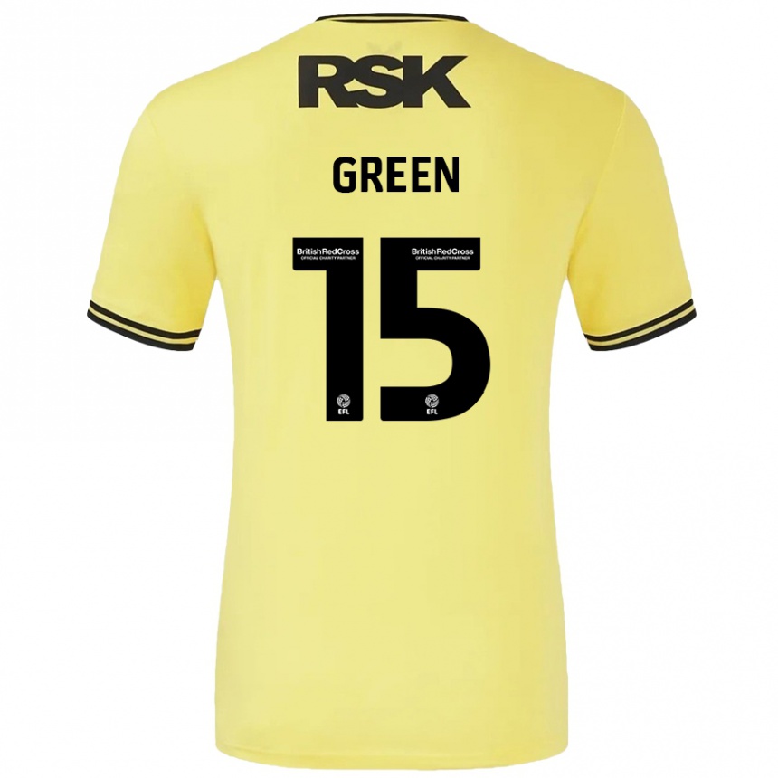 Kids Football Kayleigh Green #15 Yellow Black Away Jersey 2024/25 T-Shirt Uk