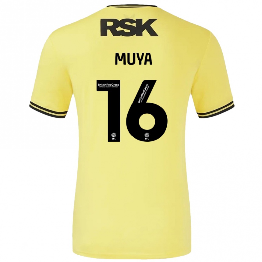 Kids Football Karin Muya #16 Yellow Black Away Jersey 2024/25 T-Shirt Uk