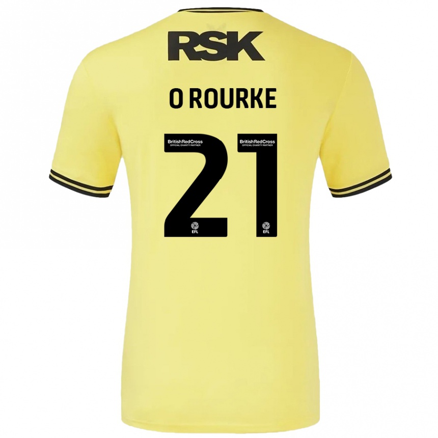 Kids Football Sophie O'rourke #21 Yellow Black Away Jersey 2024/25 T-Shirt Uk