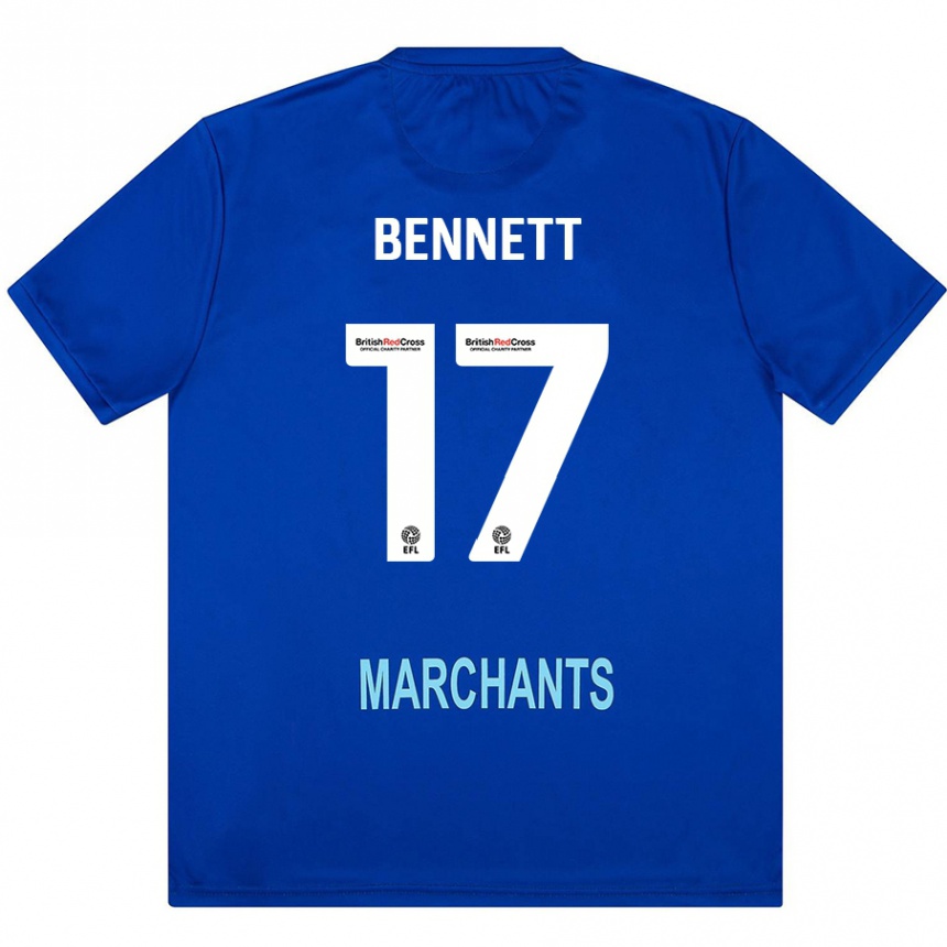 Kids Football Scot Bennett #17 Green Away Jersey 2024/25 T-Shirt Uk