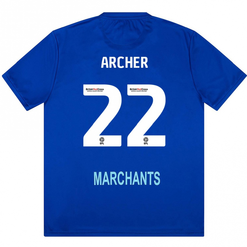 Kids Football Ethon Archer #22 Green Away Jersey 2024/25 T-Shirt Uk