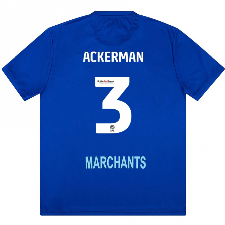 Kids Football Daisy Ackerman #3 Green Away Jersey 2024/25 T-Shirt Uk