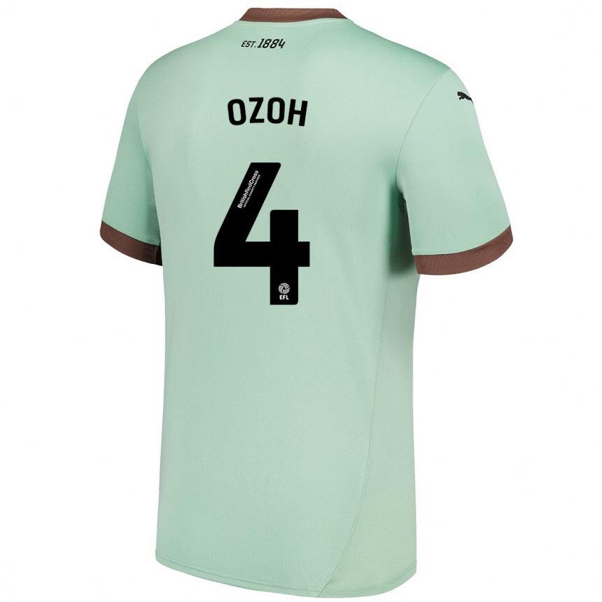 Kids Football David Ozoh #4 Pale Green Away Jersey 2024/25 T-Shirt Uk