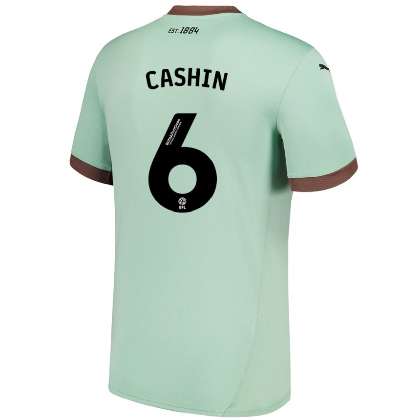 Kids Football Eiran Cashin #6 Pale Green Away Jersey 2024/25 T-Shirt Uk