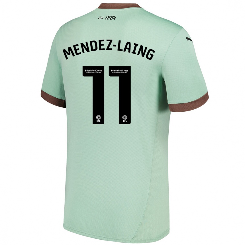 Kids Football Nathaniel Méndez-Laing #11 Pale Green Away Jersey 2024/25 T-Shirt Uk