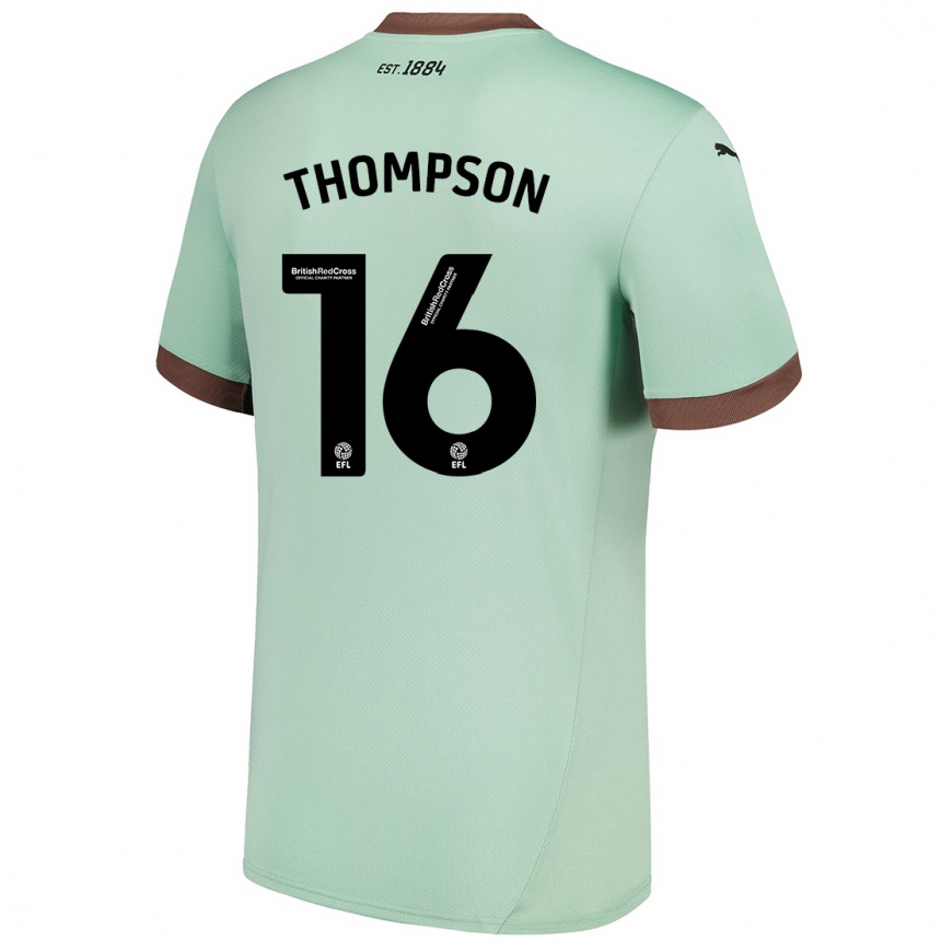 Kids Football Liam Thompson #16 Pale Green Away Jersey 2024/25 T-Shirt Uk