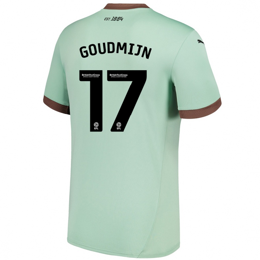 Kids Football Kenzo Goudmijn #17 Pale Green Away Jersey 2024/25 T-Shirt Uk