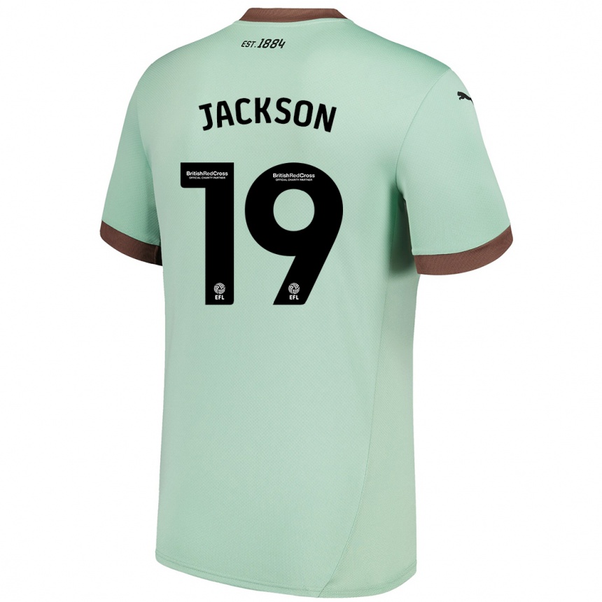 Kids Football Kayden Jackson #19 Pale Green Away Jersey 2024/25 T-Shirt Uk