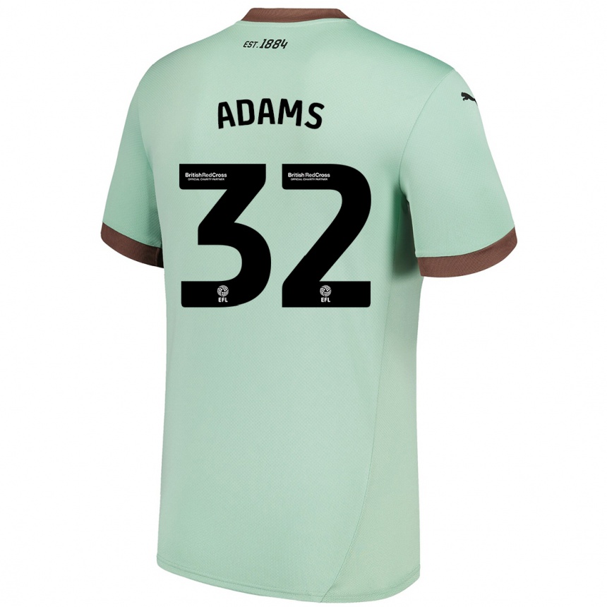 Kids Football Ebou Adams #32 Pale Green Away Jersey 2024/25 T-Shirt Uk