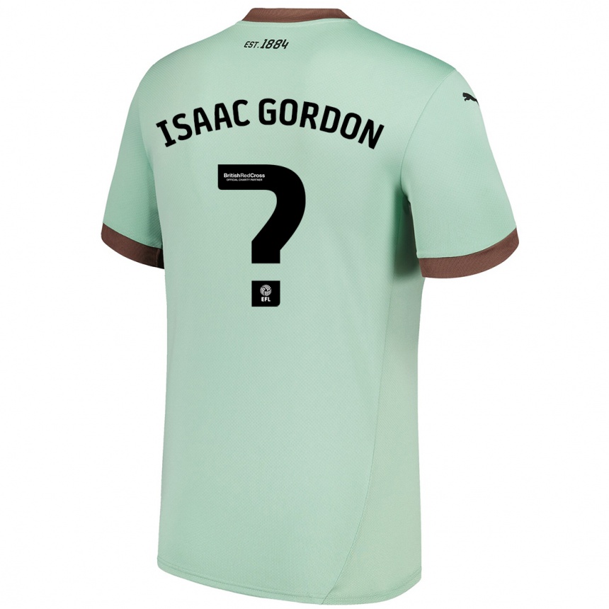 Kids Football Isaac Gordon #0 Pale Green Away Jersey 2024/25 T-Shirt Uk