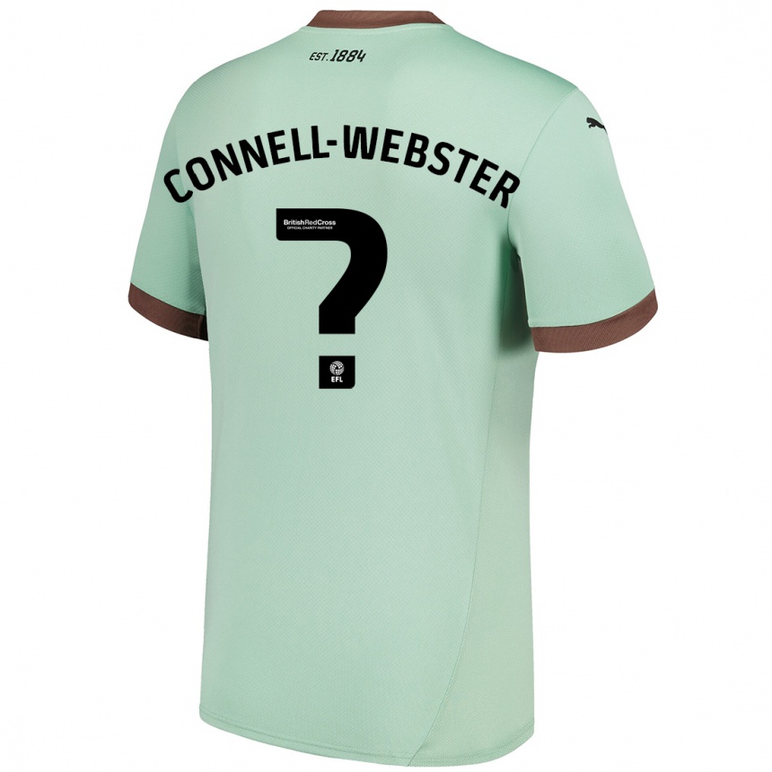 Kids Football Braidy Connell-Webster #0 Pale Green Away Jersey 2024/25 T-Shirt Uk