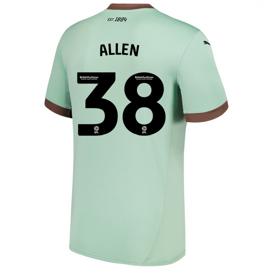 Kids Football Cruz Allen #38 Pale Green Away Jersey 2024/25 T-Shirt Uk