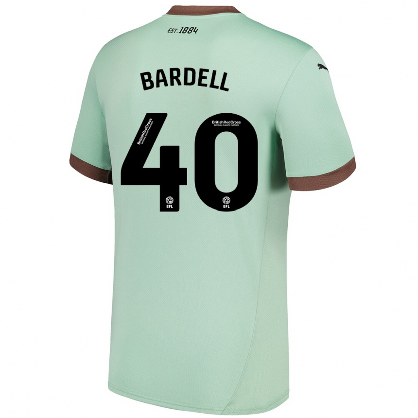 Kids Football Max Bardell #40 Pale Green Away Jersey 2024/25 T-Shirt Uk