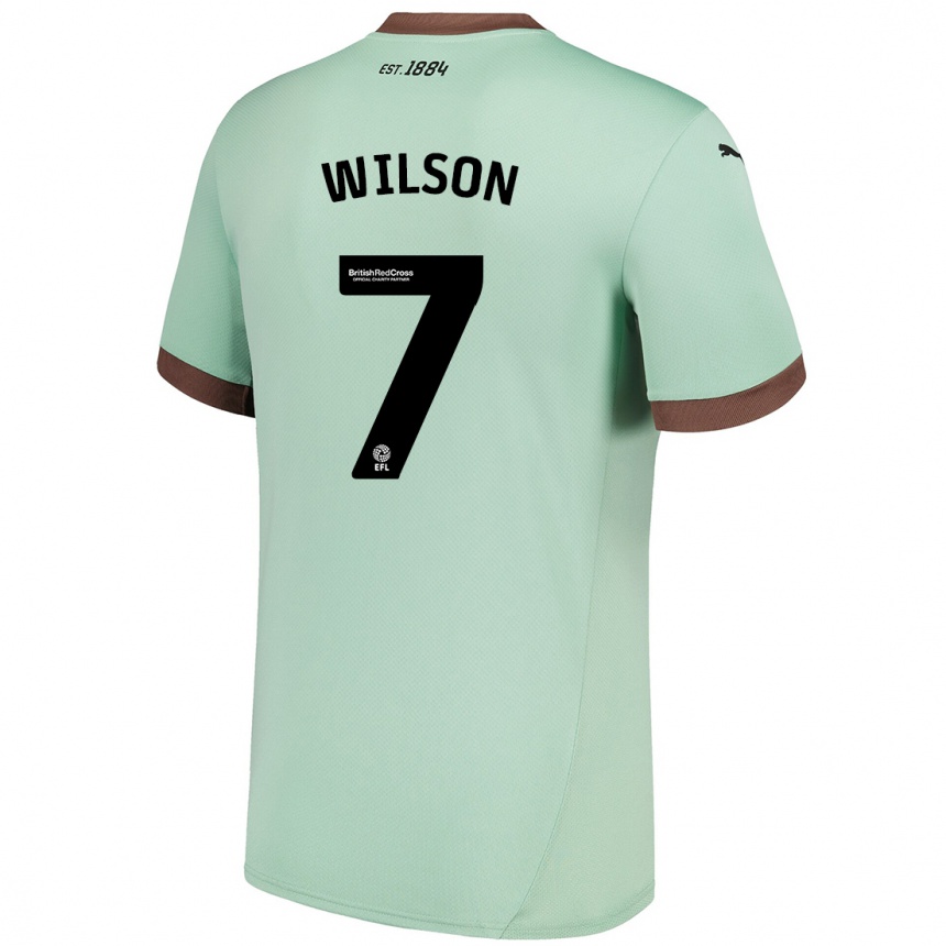 Kids Football Emelia Wilson #7 Pale Green Away Jersey 2024/25 T-Shirt Uk