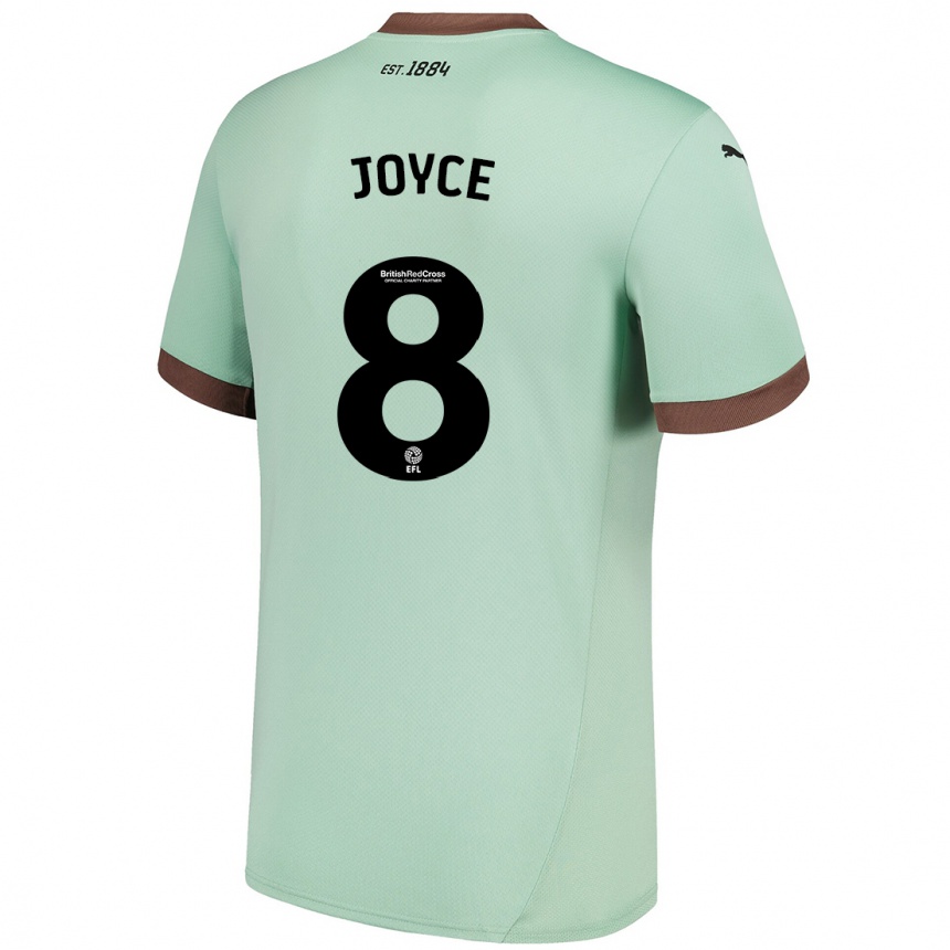 Kids Football Emily Joyce #8 Pale Green Away Jersey 2024/25 T-Shirt Uk