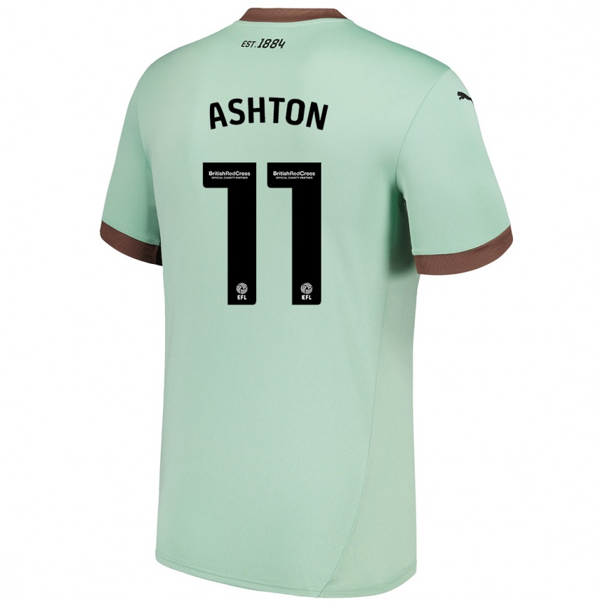 Kids Football Eleanor Ashton #11 Pale Green Away Jersey 2024/25 T-Shirt Uk